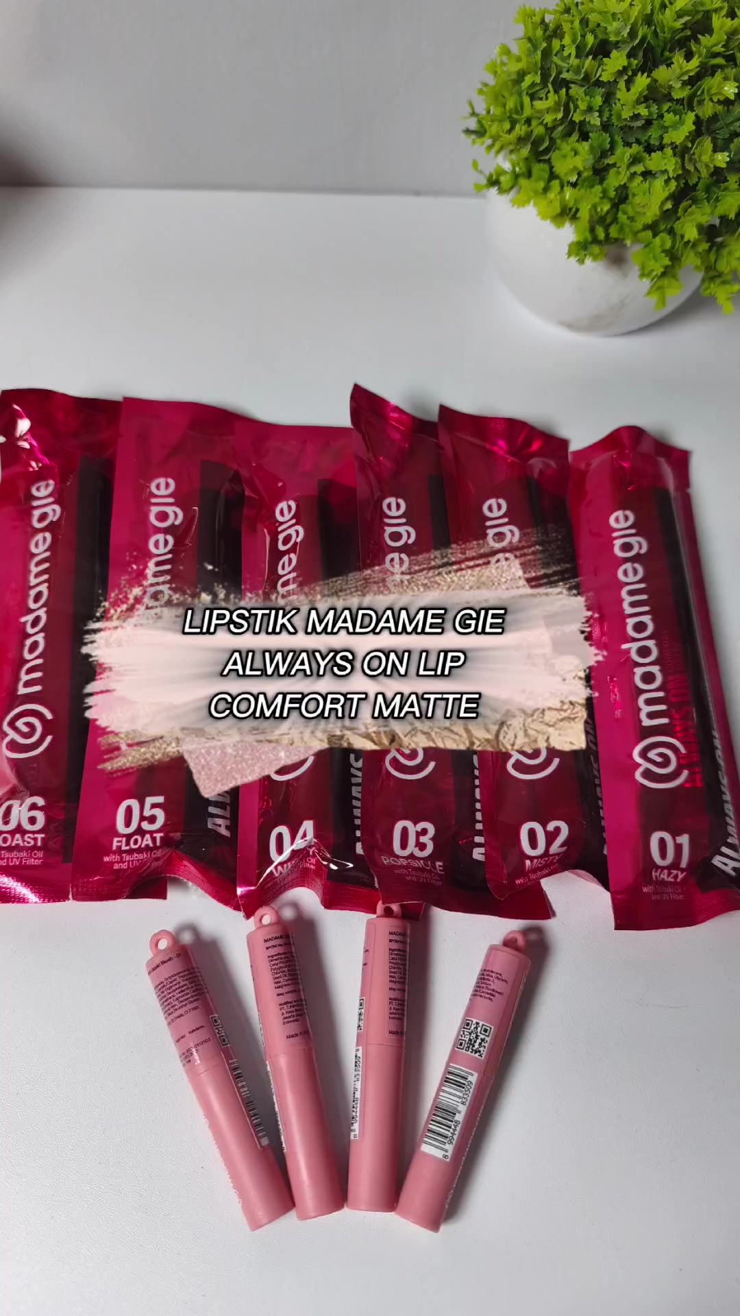 TikTok post by @fenina.03 for Madame Gie Cosmetics. Caption reads: #lipstick #madamegie @madamegiecosmetic.