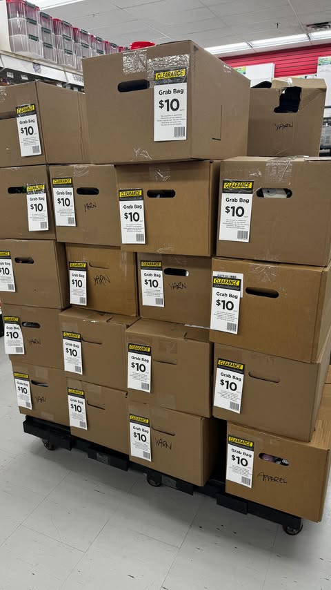 Instagram post by @livingonaloonie for Michaels Stores. Caption reads: Unbox a $10 @michaelsstores grab box with me!....