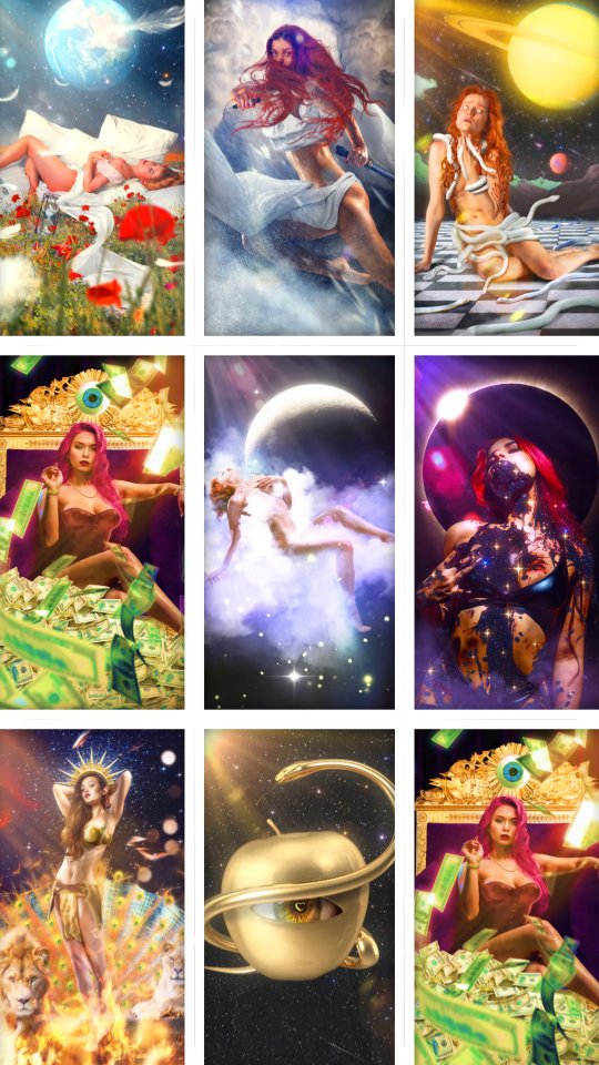 Instagram post by @morysetta for Crypto.com. Caption reads: [...] a world of temptation and duality with....