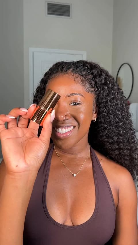 Instagram post by @dhatgirlbecca for Nude by Nature. Caption reads: [...] spending a fortune all thanks to....