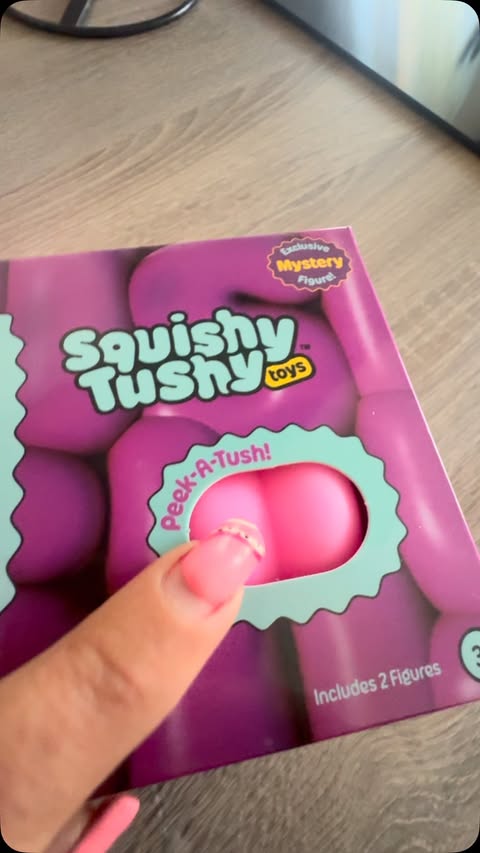 Instagram post by @claire_louise_ohara for Vivid Toy Group. Caption reads: Squishy tushy the new squishy toys , 6 characters....