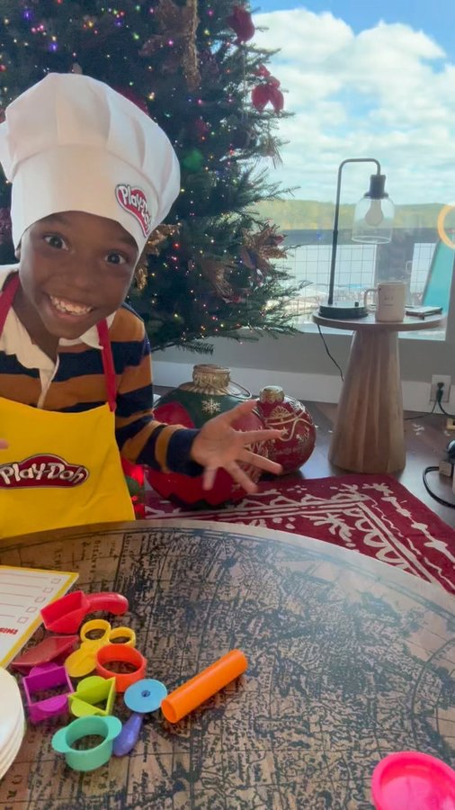 Instagram post by @raisingcades10 for Play-Doh. Caption reads: @playdoh always brings out the imagination in....