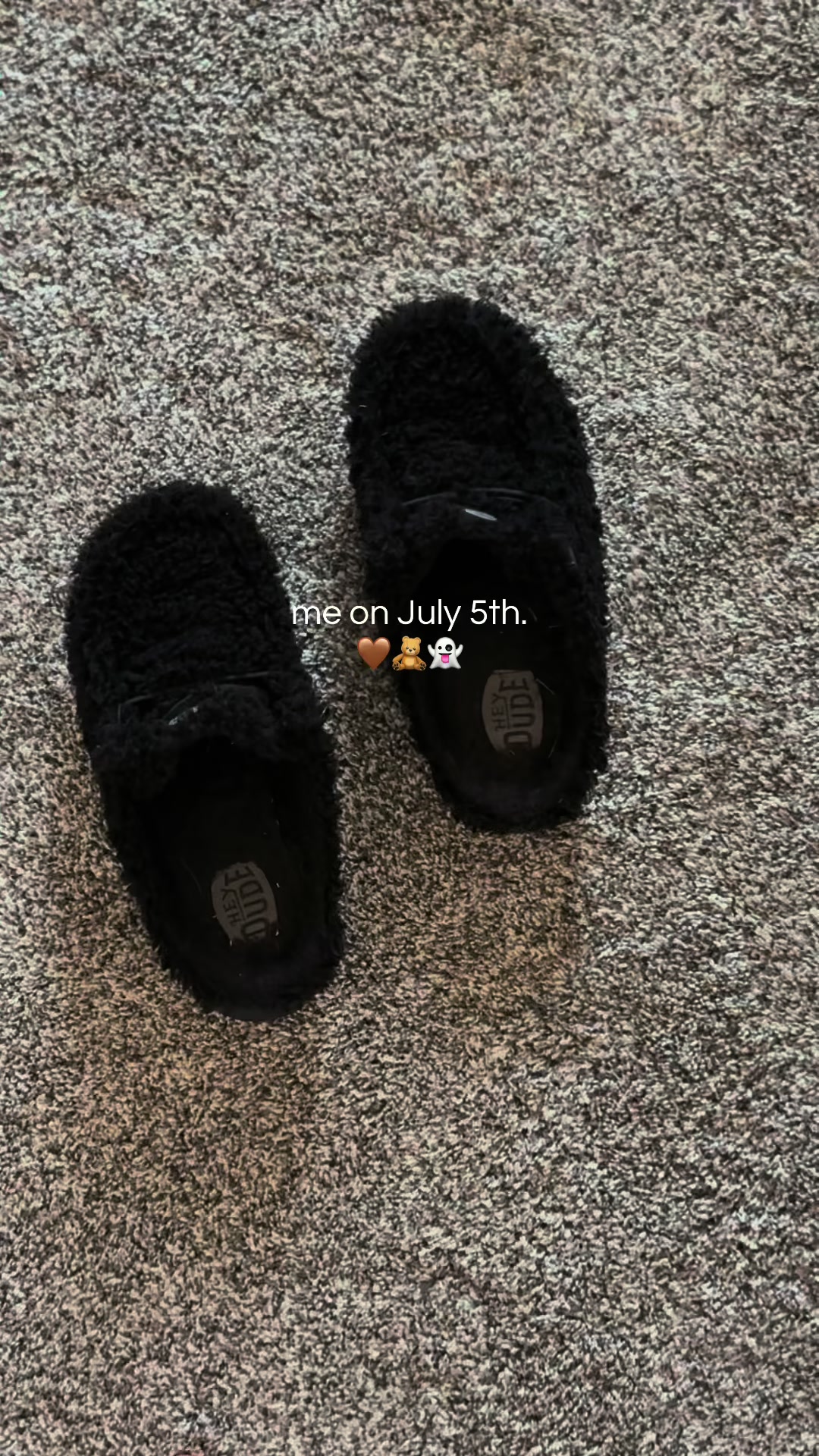 TikTok post by @kristasfinds for Hey Dude Shoes. Caption reads: There’s a reason they call them teddy bear....