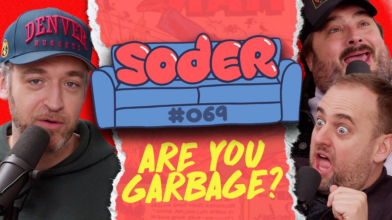 YouTube post by @DanSoder for Mack Weldon. Caption reads: Devil Sticks with Are You Garbage? | Soder Podcast....