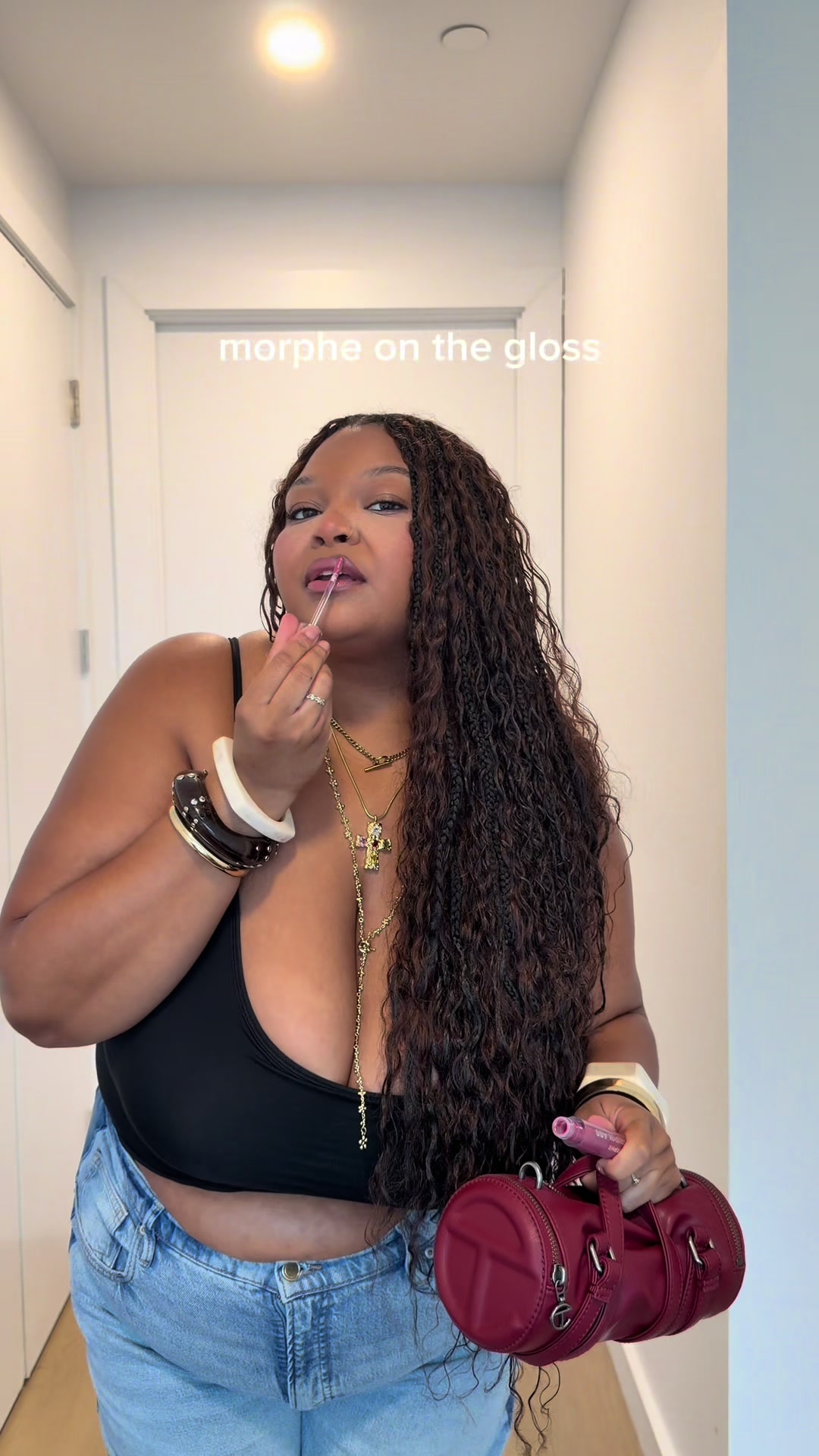 TikTok post by @mykascloset for Klassy Network. Caption reads: [...] you so much @Aveda for having me! @Klassy....