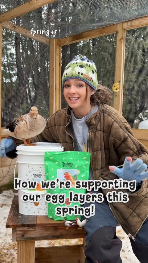 Instagram post by @cheez_and_quacker for Grubbly Farms. Caption reads: Starting our spring routine up with @grubblyfarms....