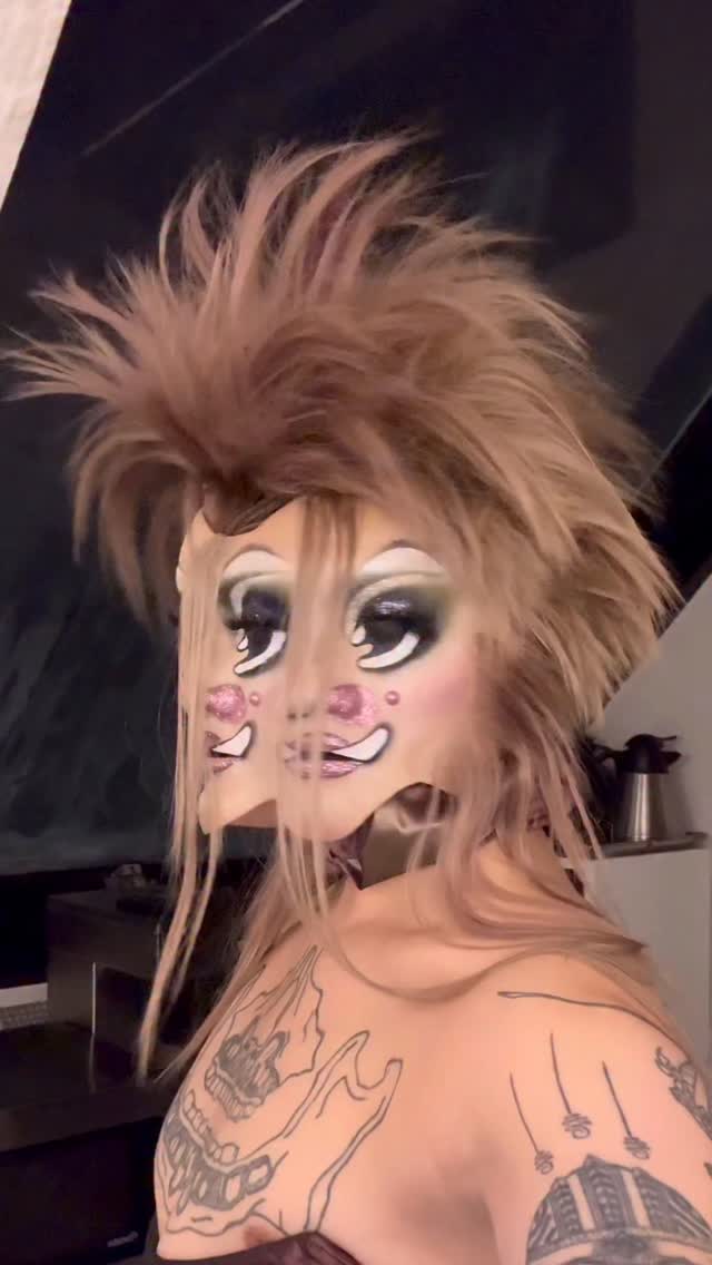 Instagram post by @isshehungry for Vivienne Westwood. Caption reads: triple tedium 🫘
at @bka_theater 
hair by....