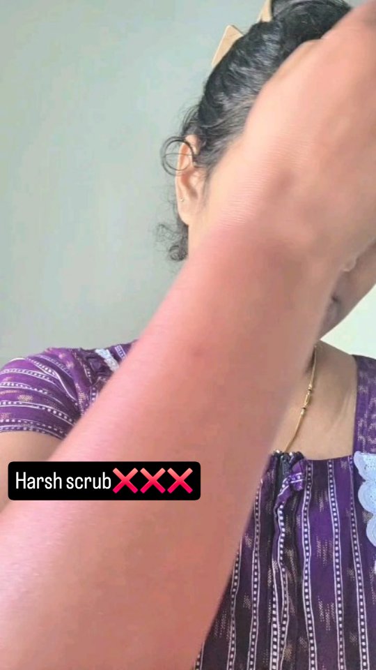 Instagram post by @glam.kannamma for VIORI. Caption reads: Harsh scrubs left my skin red and irritated, so I....