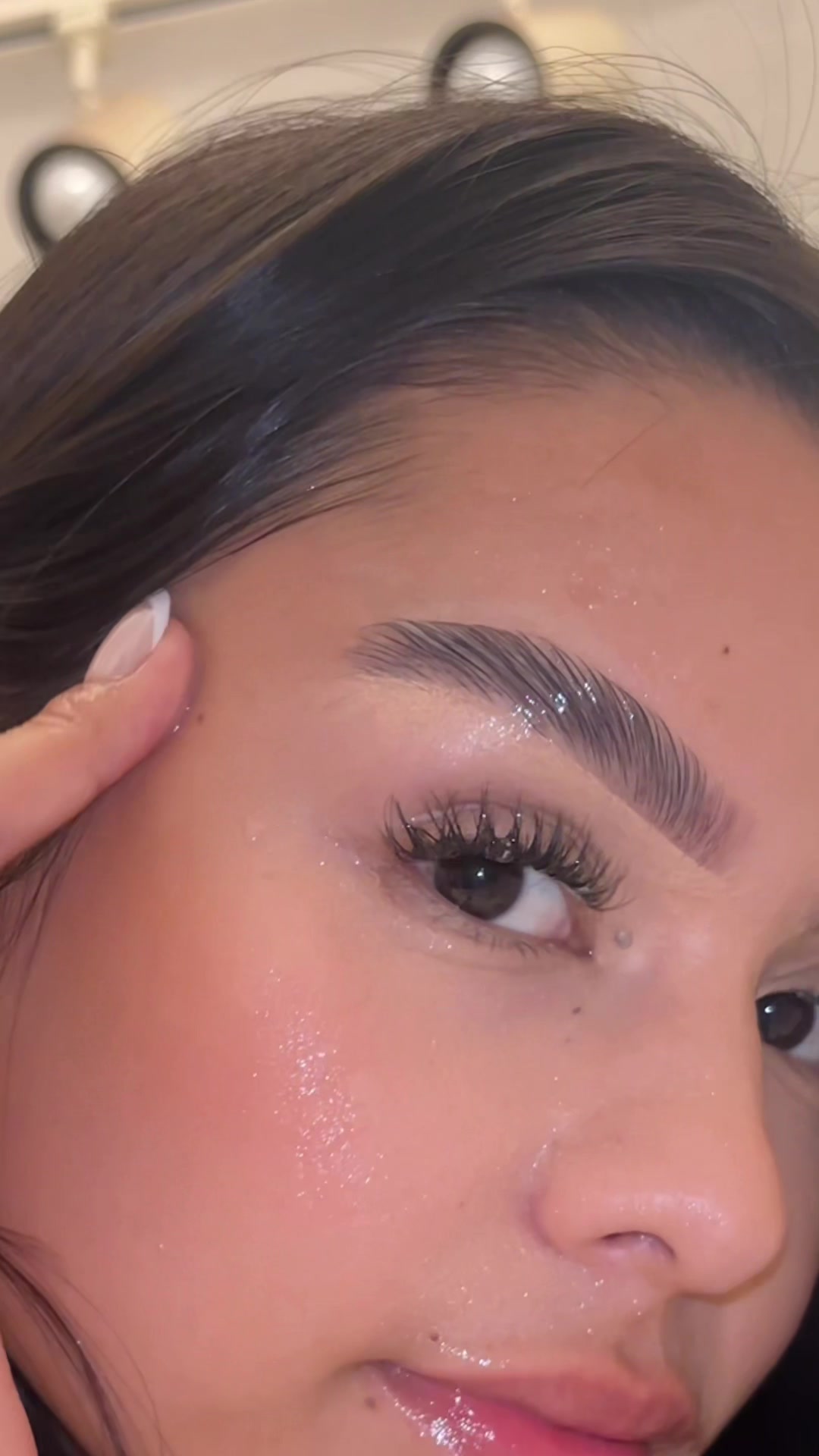 TikTok post by @delacruzmariely for HECI Beauty Makeup. Caption reads: [...] #waterproofmakeup #perfectbrows||@HECI....