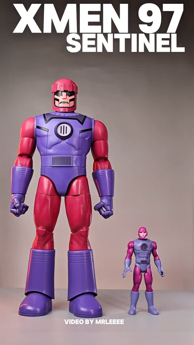Instagram post by @mrleeee for Hasbro Pulse. Caption reads: “Xmen 97 Sentinel size comparison with other Ml....