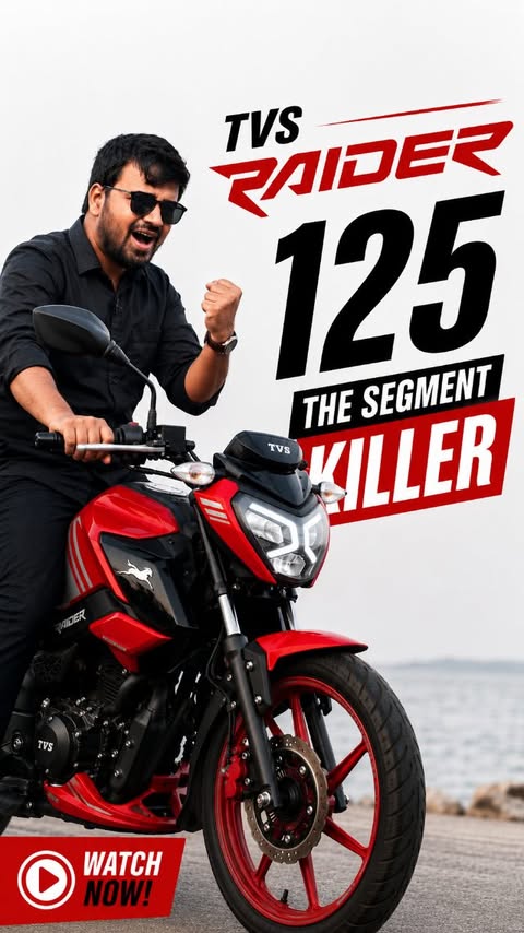 Instagram post by @motozoomer for TVS Motor Company. Caption reads: TVS Raider 125 isn't just another 125cc motorcycle....