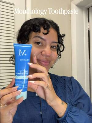 TikTok post by @annieesjournal for Mouthology. Caption reads: minty and healthy @Mouthology #toothpaste....