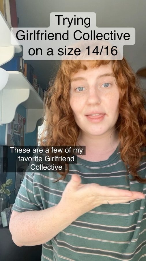 Instagram post by @graceatodd for Girlfriend Collective. Caption reads: [...] goodies! @girlfriend  #sponsored....