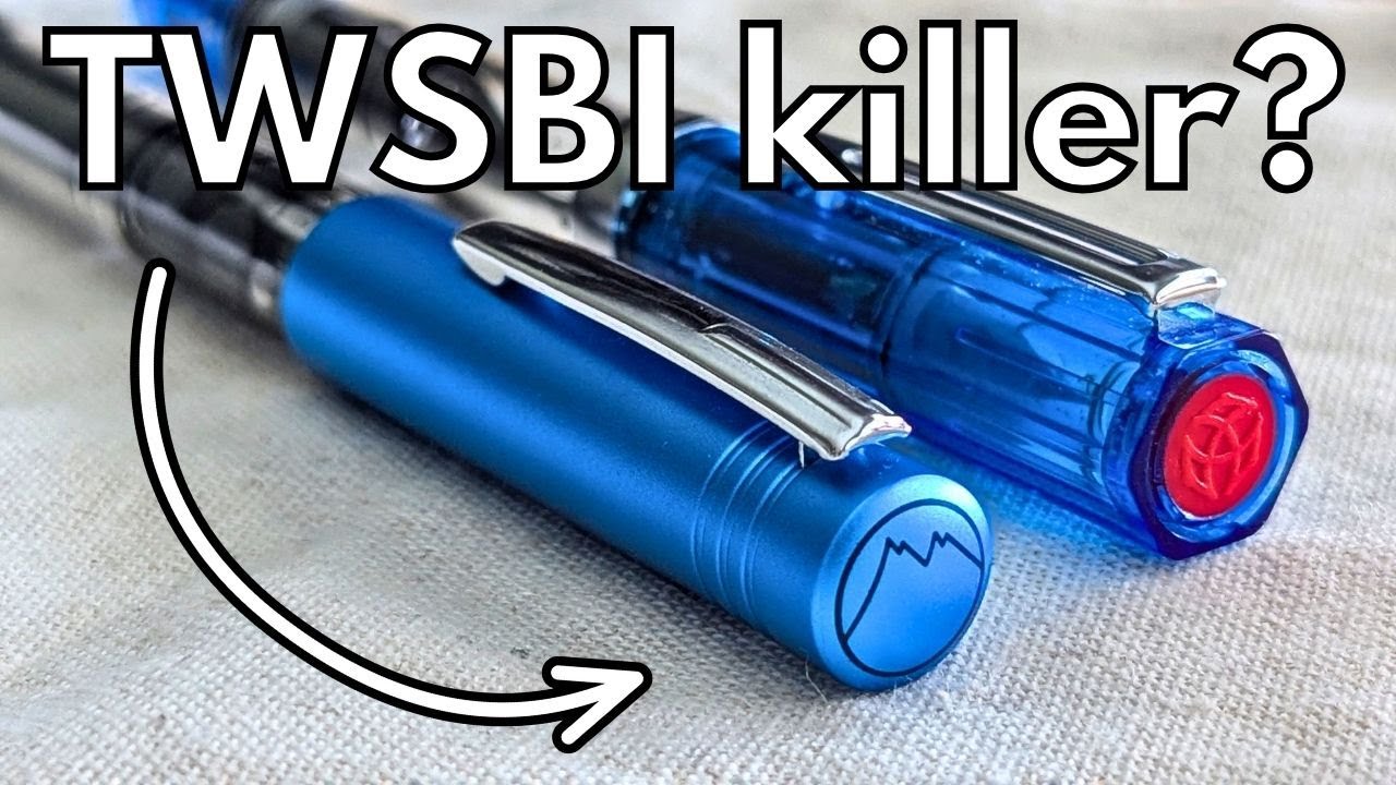 YouTube post by @DowntheBreatherHole for Lochby. Caption reads: The TWSBI Eco VS the Monteverde MP1 - Which....