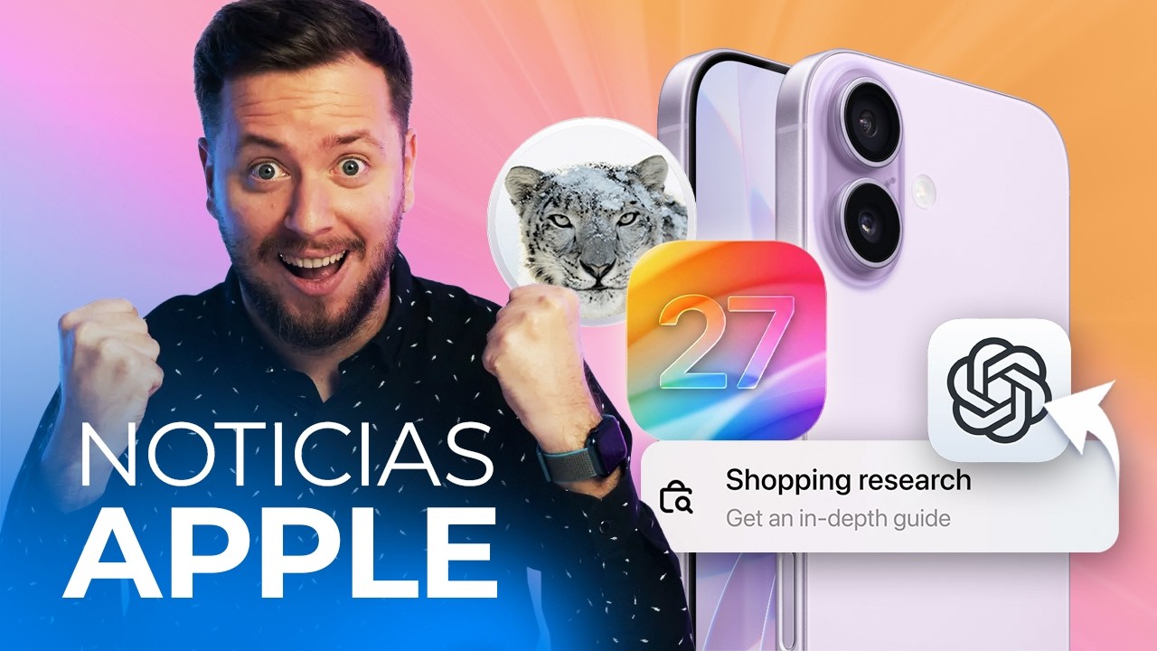 YouTube post by @LaMMordida for OpenAI. Caption reads: Latest news: iOS 27, major ChatGPT update, iPhone....