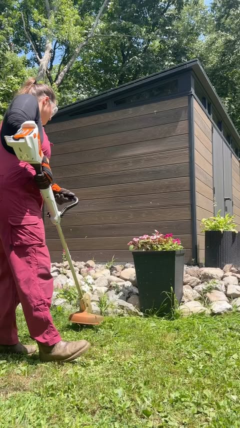Instagram post by @justcallmehomegirl for STIHL. Caption reads: After 9 years of using @stihl , I’m always....