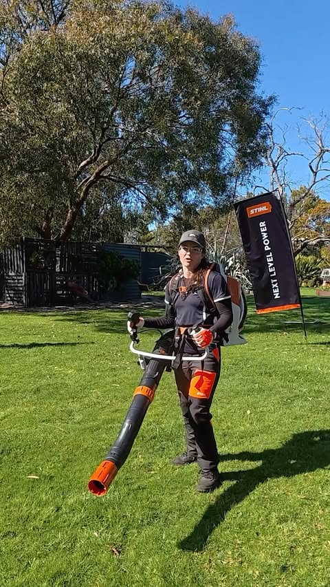 Instagram post by @turfandtools for STIHL. Caption reads: @beachesgardentherapy trying out the @stihl_au....