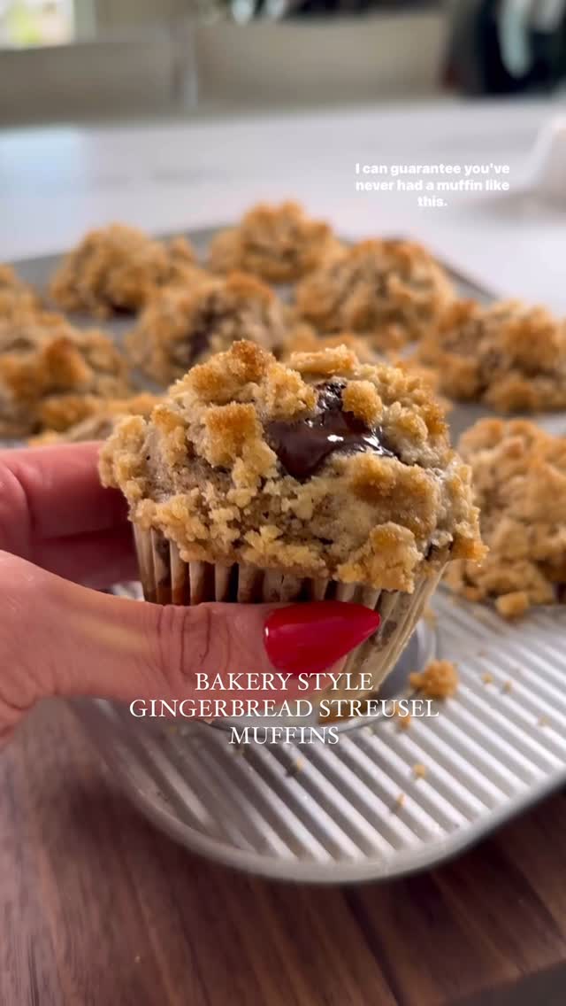Instagram post by an influencer for Hu Chocolate. Caption reads: @kalejunkie GINGERBREAD CHOCOLATE STREUSEL....