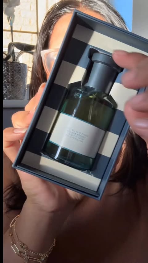 Instagram post by @honeybeareviews for Shay & Blue. Caption reads: The scent version of a silk dress in a dim-lit....