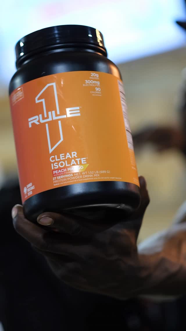 Instagram post by @luckylibra213 for Rule One Proteins. Caption reads: Clear protein: the clean fuel behind every rep!!!....