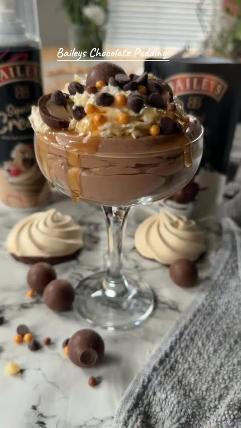 Instagram post by @chopchopems for Hello Yummy Box. Caption reads: * BAILEYS CHOCOLATE PUDDING 

* Is it even....