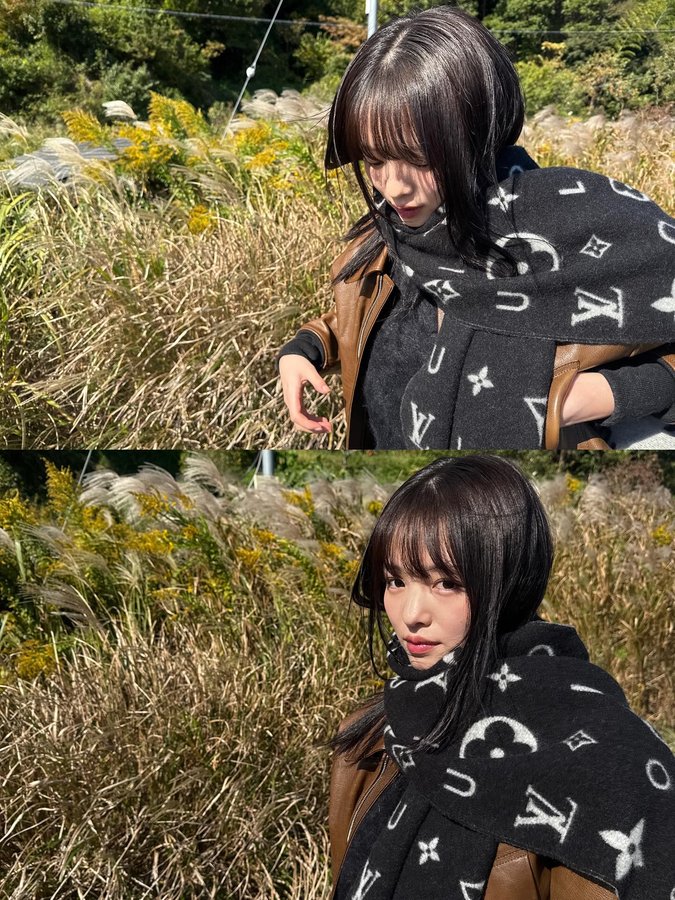 Instagram post by @yokota_mayuu for Louis Vuitton. Caption reads: 🖤❄️with Reykjavik @louisvuitton #LouisVuitton....