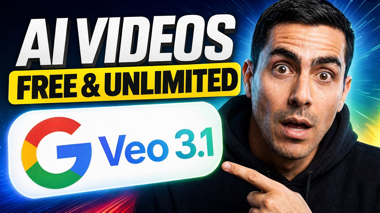 YouTube post by @malvaAI for Onlyxxhub. Caption reads: STOP Paying! Google VEO 3.1 Is FREE & UNLIMITED.