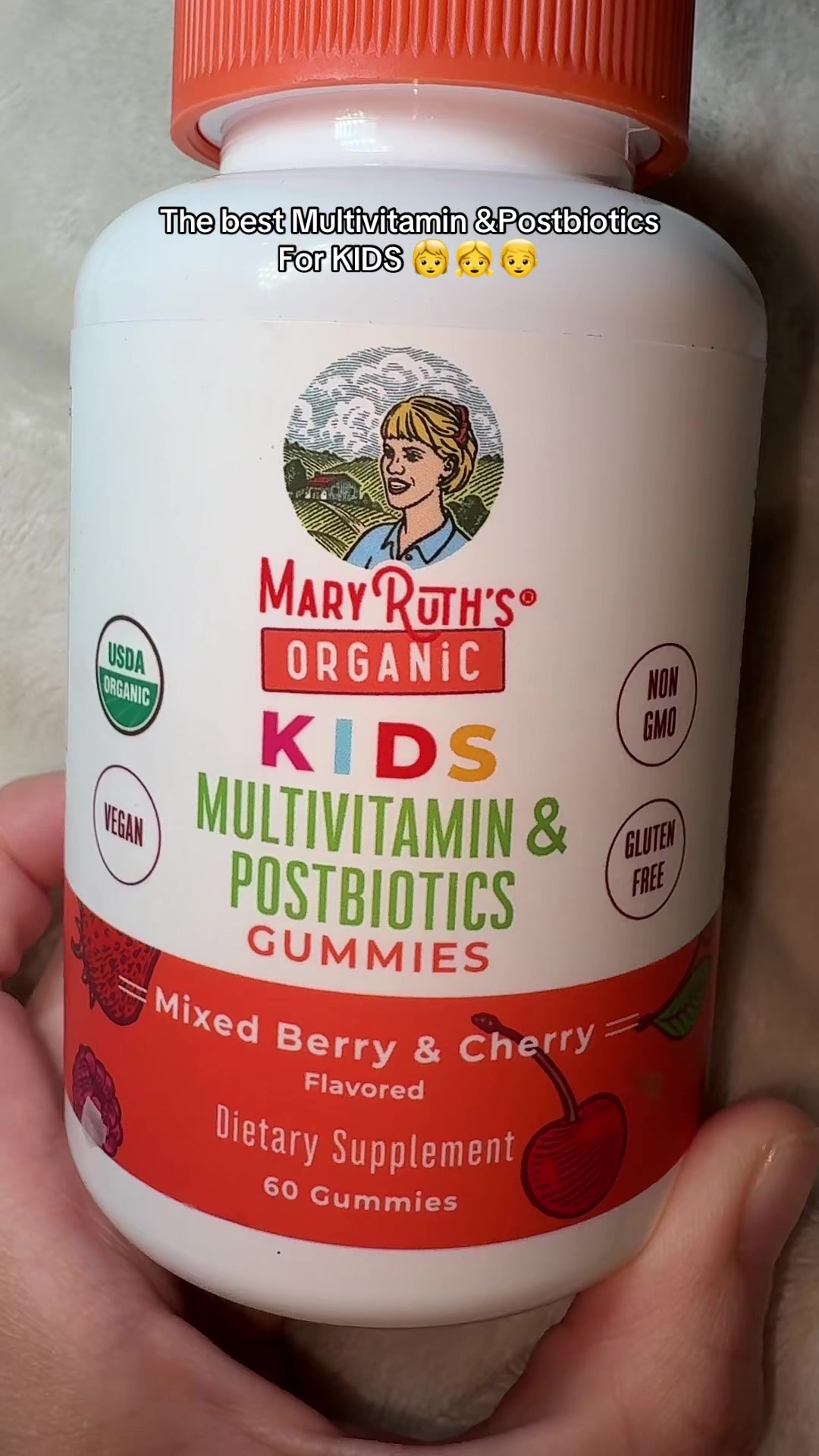 TikTok post by @samanthaarteaga05 for MaryRuth Organics. Caption reads: Found the best Multivitamins with Postbiotics for....