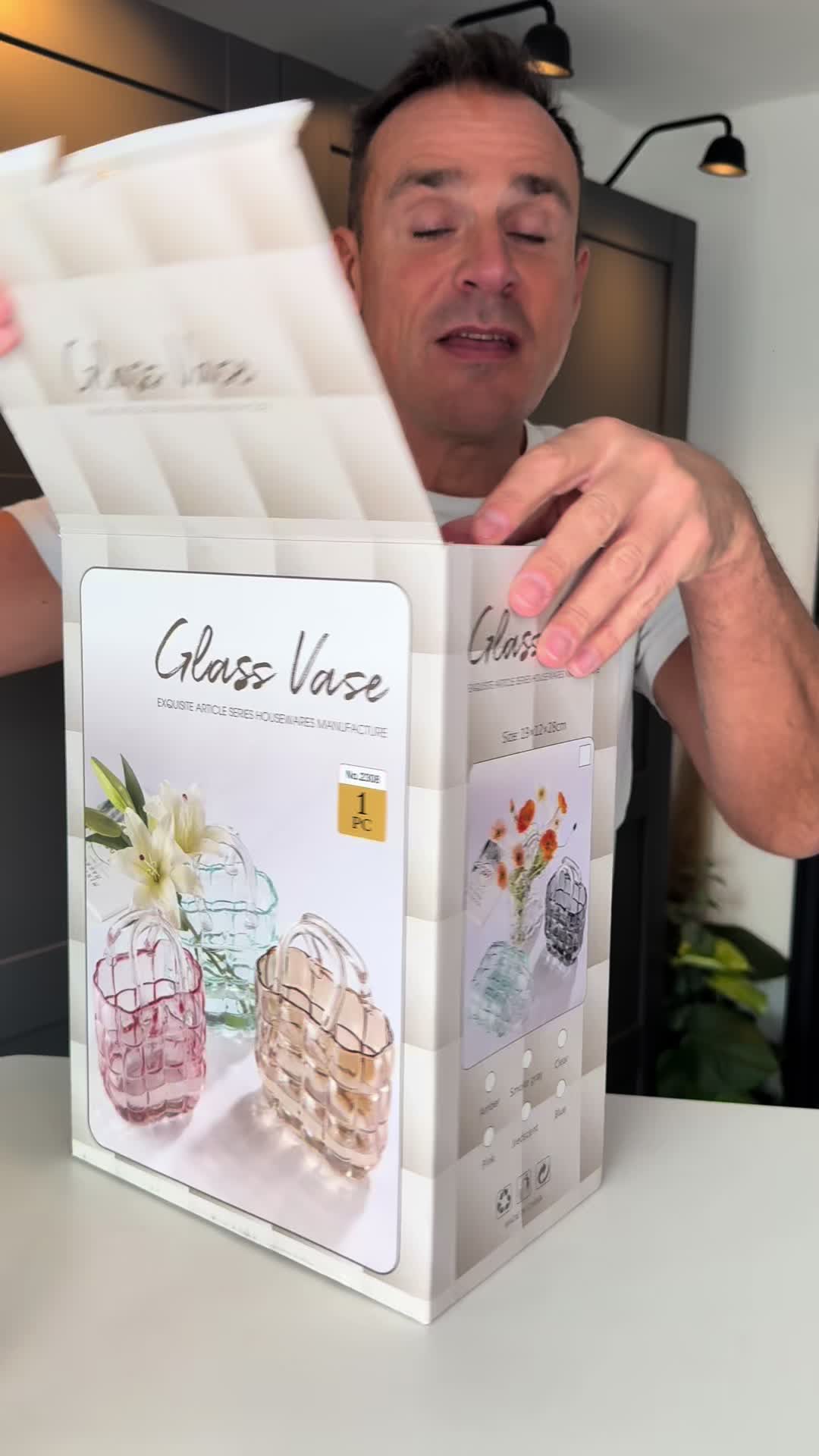TikTok post by @davidwright85 for The Northumberland Candle Company. Caption reads: Beautiful glass handbag vase with a FREE bag of....