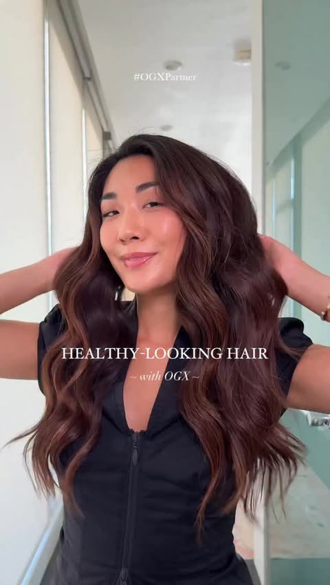 Instagram post by @iamsooyounlee for OGX Beauty. Caption reads: #OGXPartner New Year, New You 🤍 Soft,....