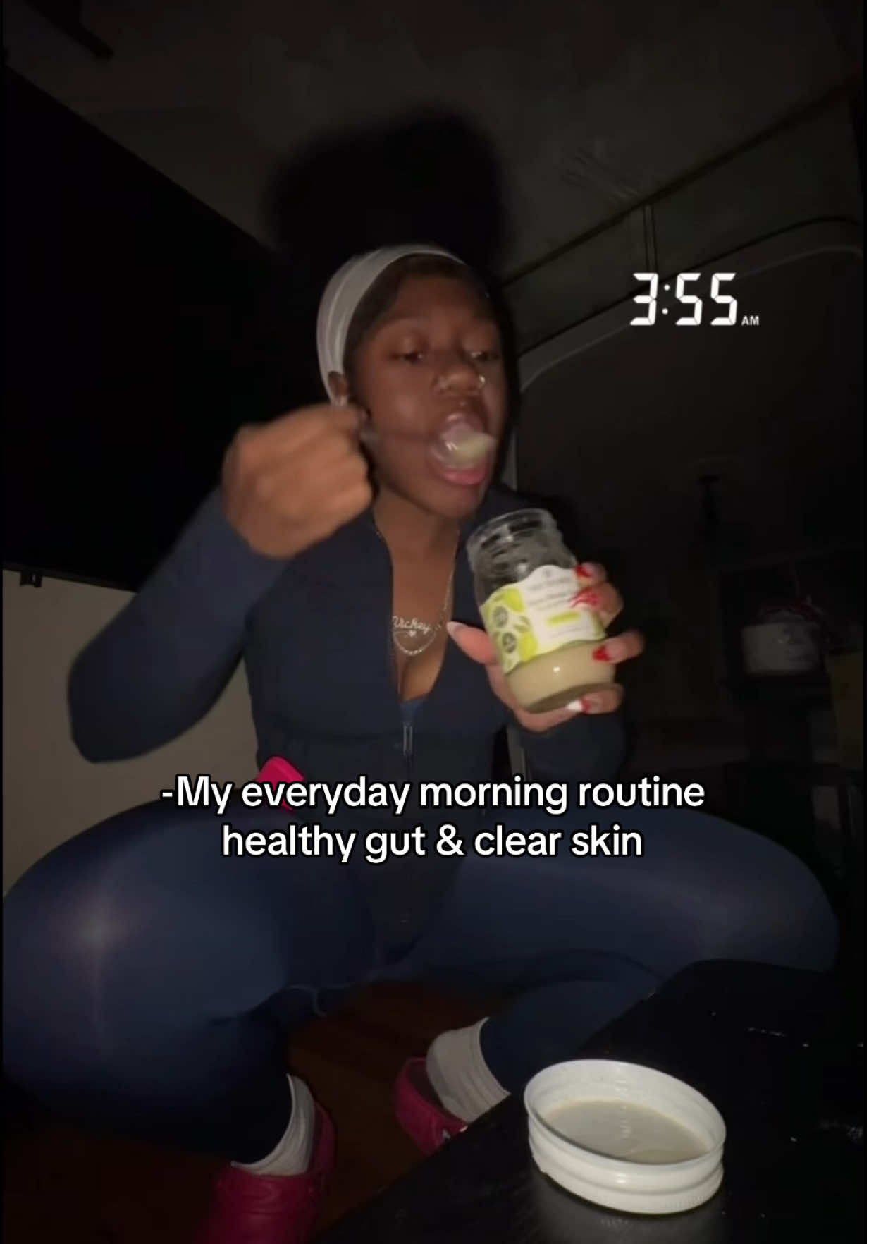 TikTok post by @_vickeycathey for TrueSeaMoss. Caption reads: [...] routine healthy gut & clear skin....