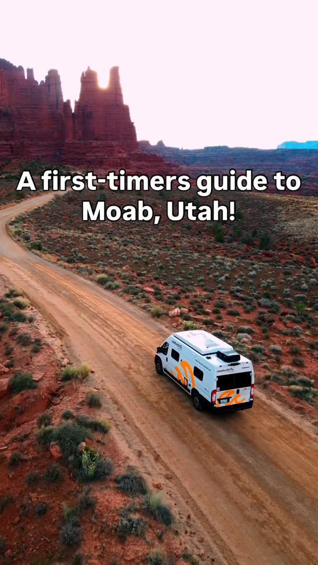 Instagram post by @alecoutside for roadsurfer. Caption reads: I just got back from Moab with @roadsurfer and it....