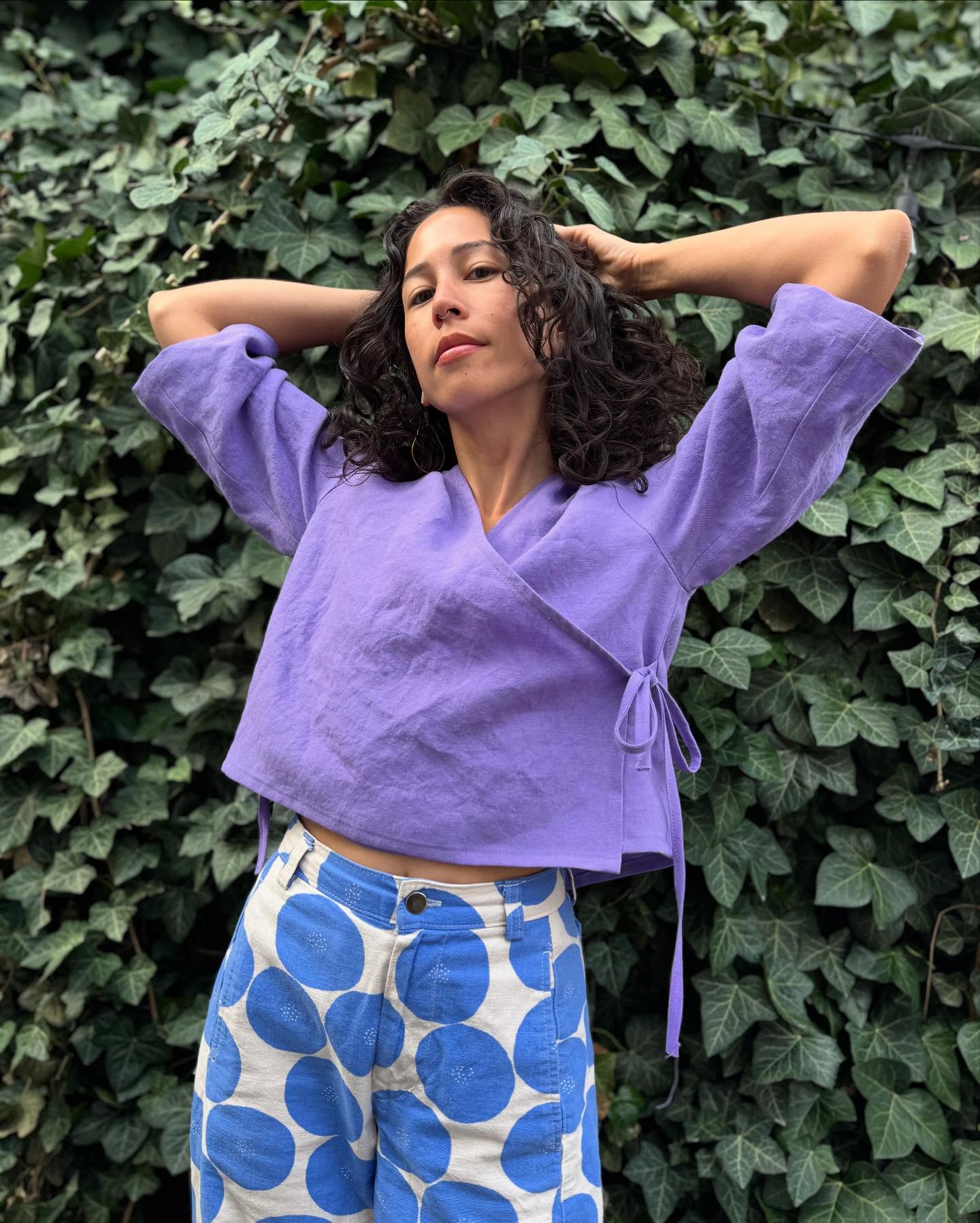 Instagram post by @leila.makes for The Fabric Store. Caption reads: i took a bit of a break from sewing (against my....