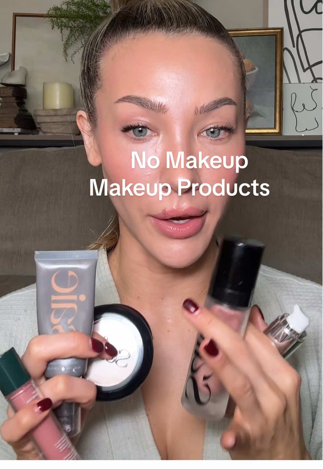 TikTok post by @alison.mua for Ciele Cosmetics. Caption reads: @Saie Glowy Super GelRose Glow & slip tint Shade....