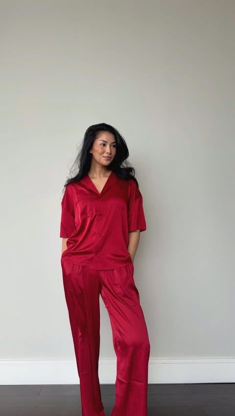 Instagram post by @__jasminenguyen for somaintimates. Caption reads: when your @somaintimates pajamas are so....