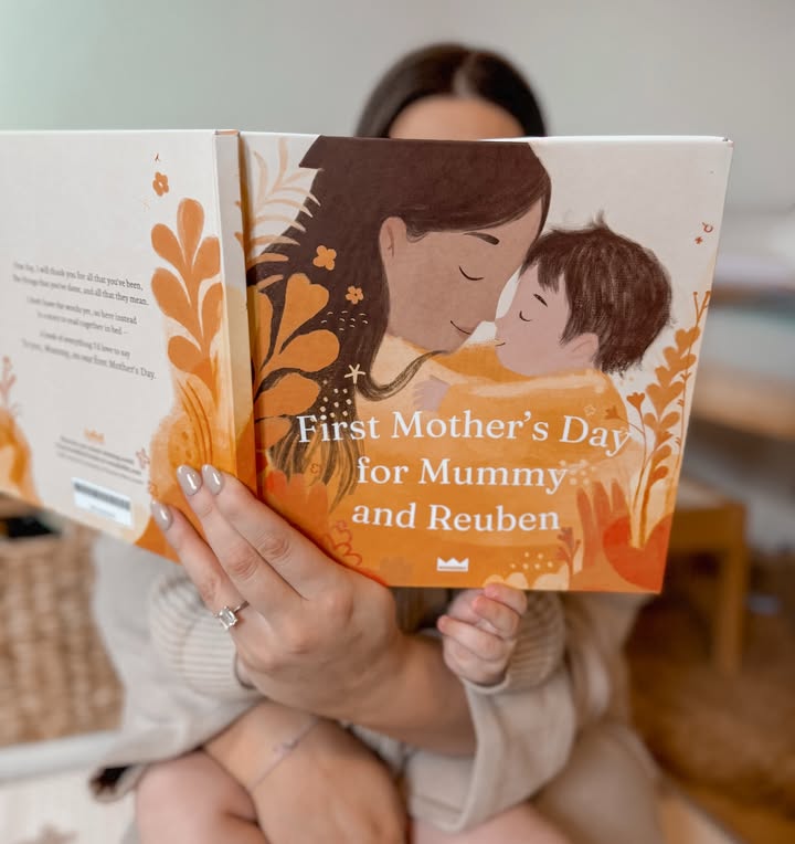 Instagram post by @rosie_nicholls for Wonderbly. Caption reads: mummy, me & @wonderbly 💛 AD this mother’s day is....