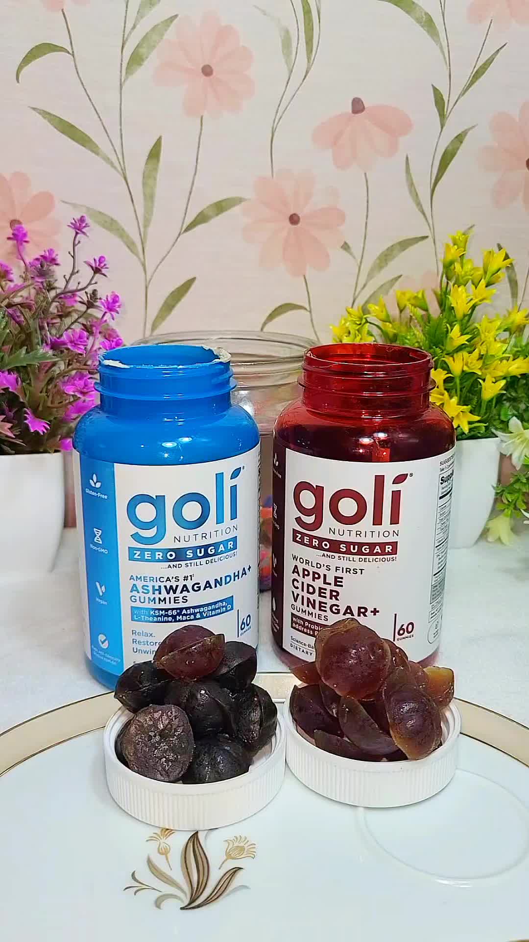 TikTok post by @guisoscaseros for Goli. Caption reads: #golinutrition #zerosugar  #ashwagandhabenefits....