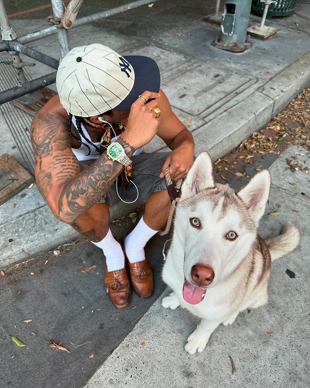 Instagram post by @kaizzmaniego for JBW. Caption reads: Daily walks with my wolf ft. @jbwwatches.