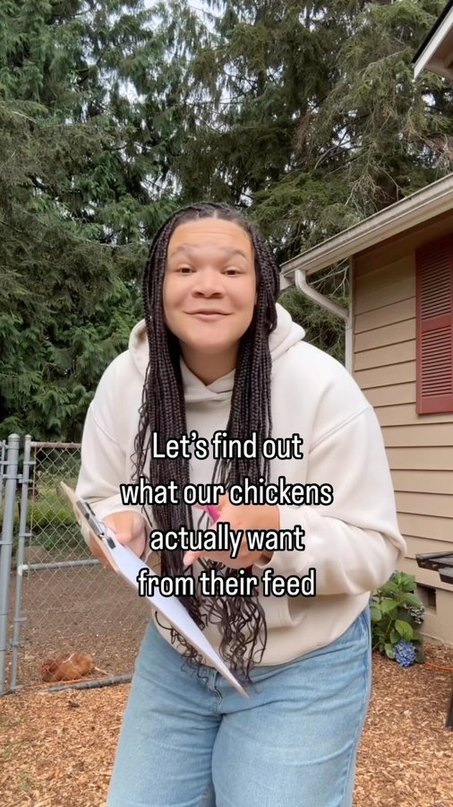 Instagram post by @chickenchaserbri for Grubbly Farms. Caption reads: [...] chickens say?? Mine are big fans of....