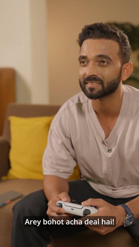 Instagram post by @ajinkyarahane for PlayStation. Caption reads: When I'm gaming, everything else can wait 😉 #ad....