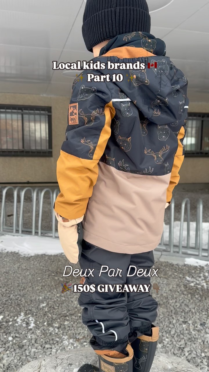 Instagram post by @montreal.withkids for Deuxpardeux. Caption reads: 🎉 CONCOURS/GIVEAWAY 🎉

Marques locales pour....
