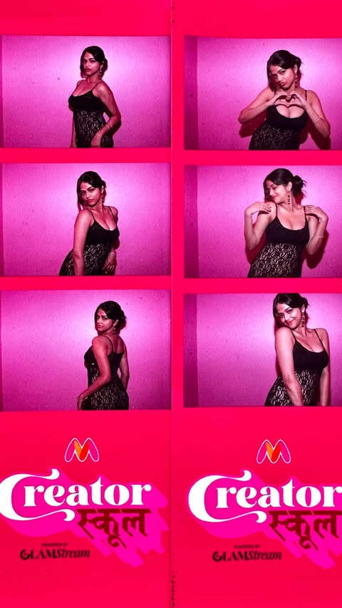 Instagram post by @papeehajha for Myntra. Caption reads: A bedazzled night with Myntra Creator School ✨🎀....