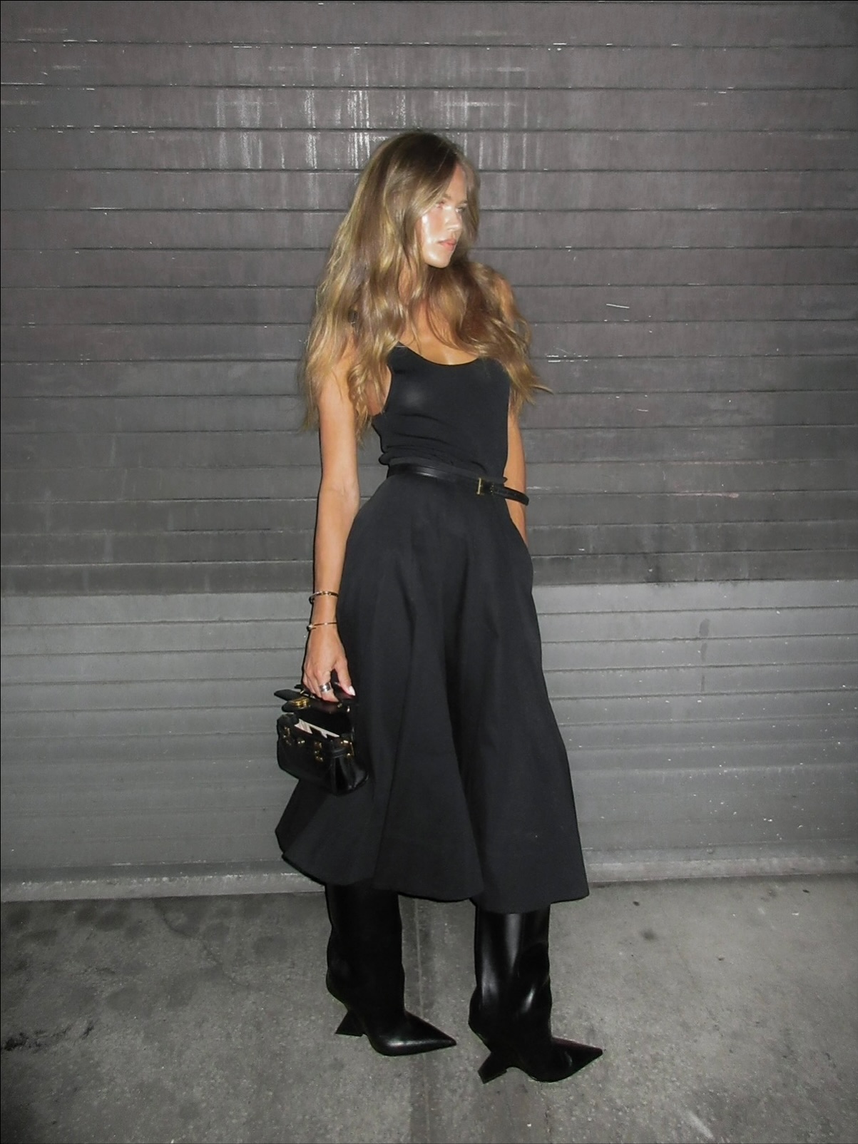 Instagram post by @hannaschonberg for Adanola. Caption reads: Advertisement | a long series of early fall fits.....