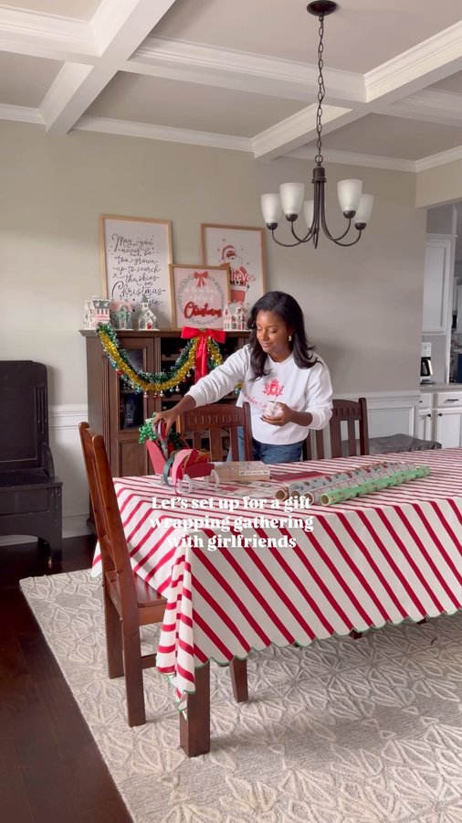 Instagram post by @occasions.byshakira for Paper Source. Caption reads: [...] over for a gift wrapping gathering.....