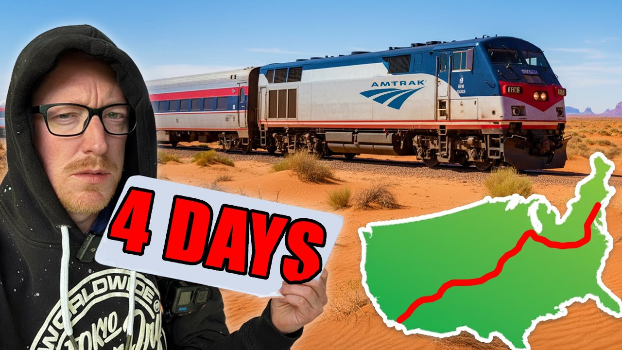 YouTube post by @noelphilips for BetterHelp. Caption reads: I Took The LONGEST Train Journey in America: 4....