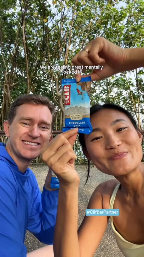 Instagram post by @claireandpeter for CLIF BAR. Caption reads: #ClifBarPartner walk across an entire country ✔️....