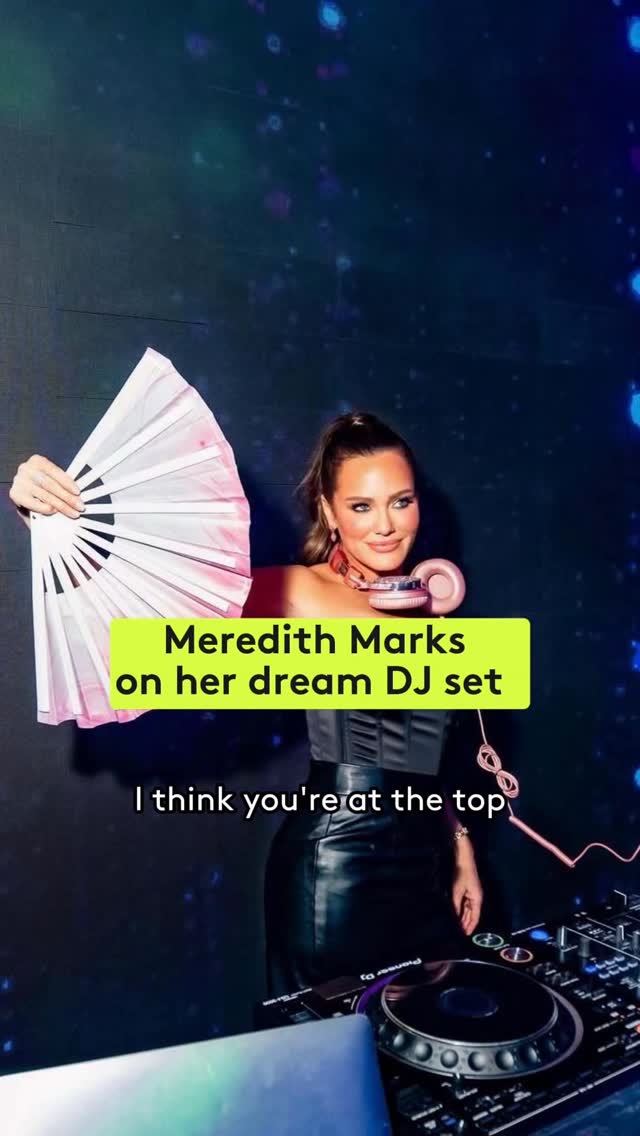 Instagram post by @lexniko for Refinery29. Caption reads: @meredithmarks 🤝 throwing a party in Ibiza with....