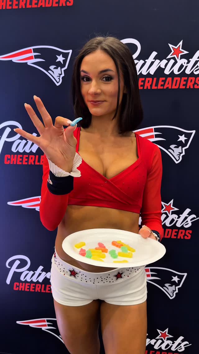 Instagram post by @patriotscheerleaders for Sour Patch Kids. Caption reads: Don’t worry—no NEPCs were poisoned, just powered....