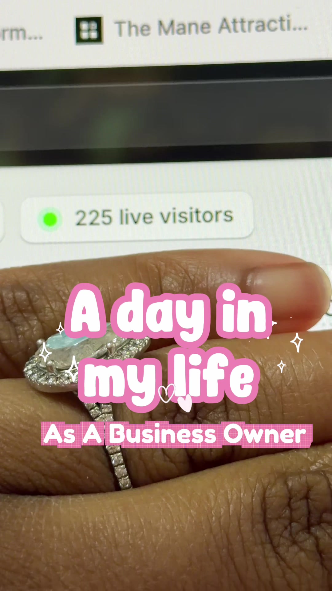 TikTok post by @lashaygreenwood for The Mane Attraction. Caption reads: [...] life as a business owner running @The Mane....