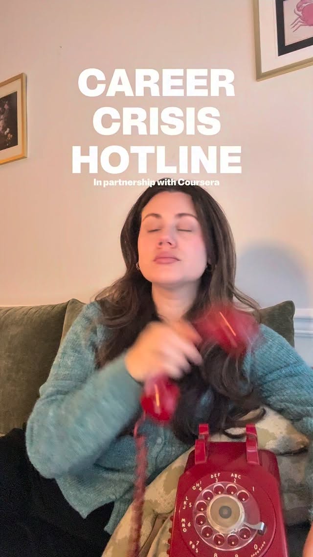 Instagram post by @janelabrahami for Coursera. Caption reads: #CourseraPartner You don’t need to put your life....